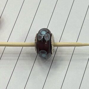 Authentic Pandora Retired Purple Flower for You Murano Glass Charm 790643
